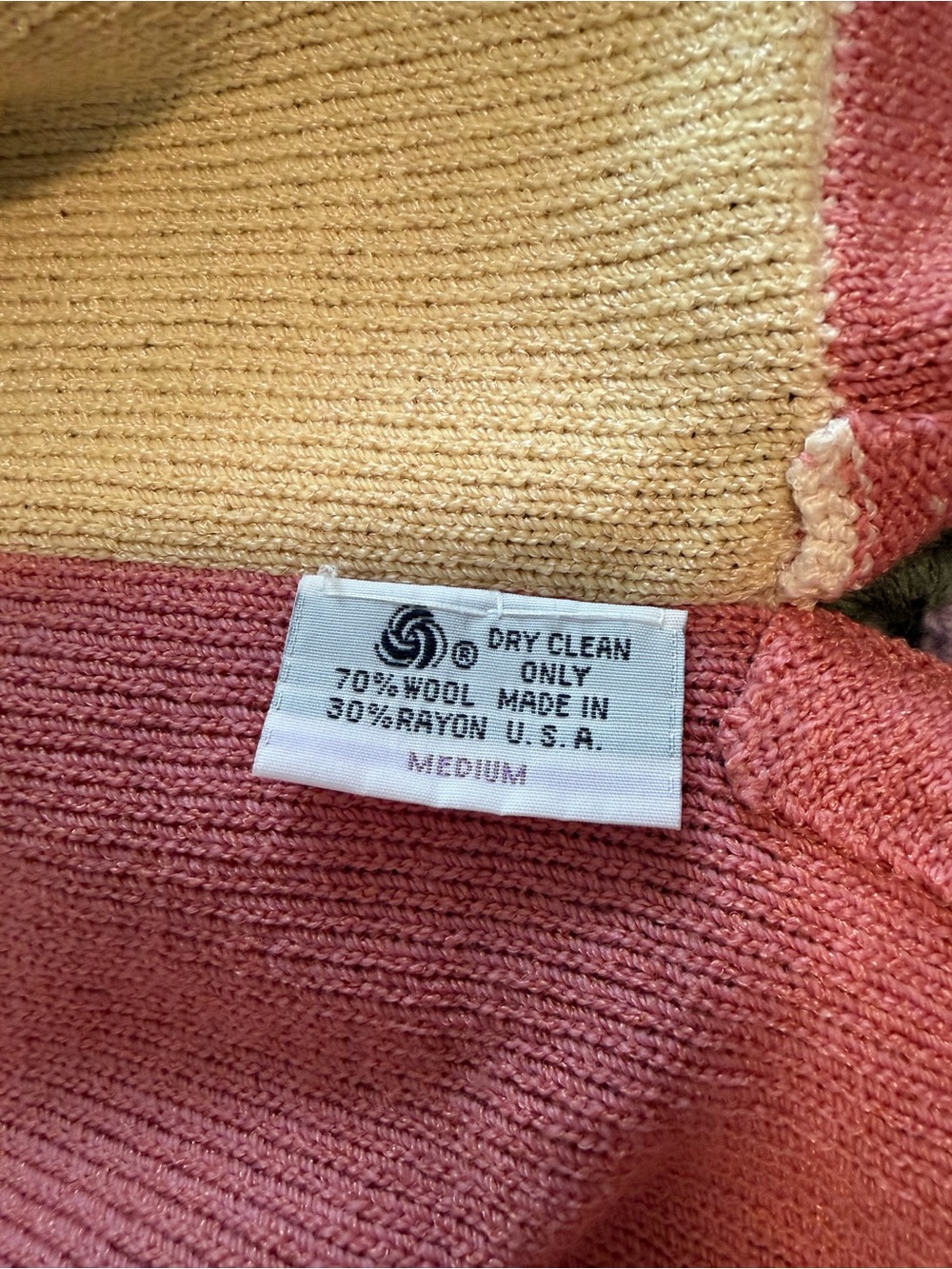Steve Fabrikant Vintage Wool Color Block Long Button Down Sweater Size M - Picture 15 of 16